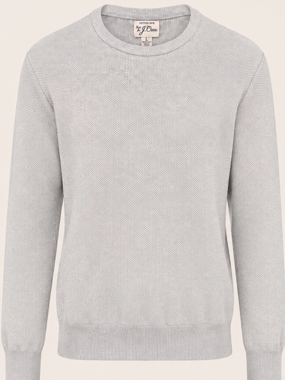 JCrew Cotton Silk Sweater L Quiet Luxury Coastal Grandfather Old Money Gray Knit